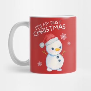 Cute Snowman Its My First Christmas Kids Gift Mug